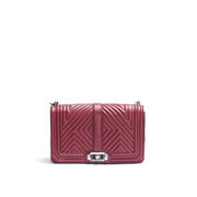 TRACOLLA GEO QUILTED LOVE IN PELLE Donna Argento Bordeaux TRACOLLA GEO QUILTED LOVE IN PELLE Donna Argento Bordeaux