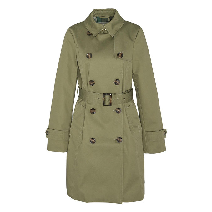 TRENCH CORTO GRETA Donna Olive Ancient Popla