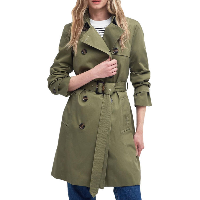 TRENCH CORTO GRETA Donna Olive Ancient Popla