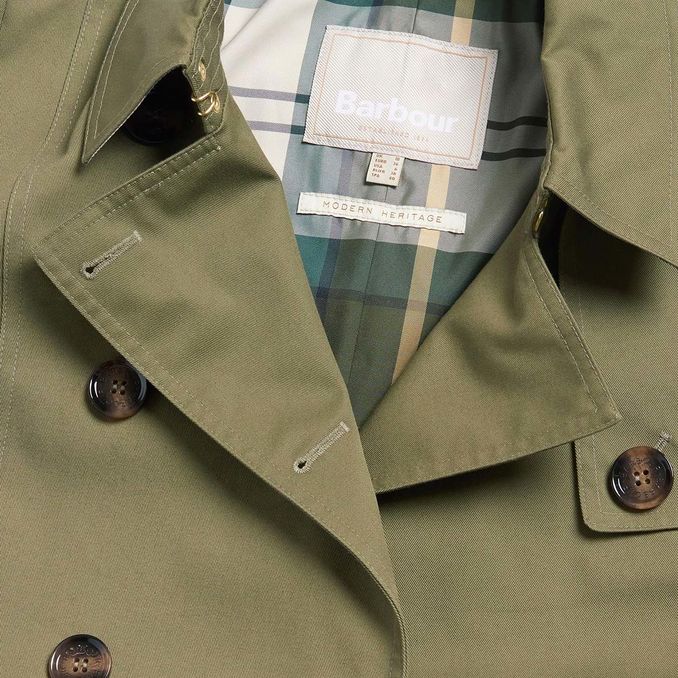 TRENCH CORTO GRETA Donna Olive Ancient Popla