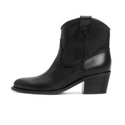 TRONCHETTO TEXANO IN PELLE Donna Nero TRONCHETTO TEXANO IN PELLE Donna Nero