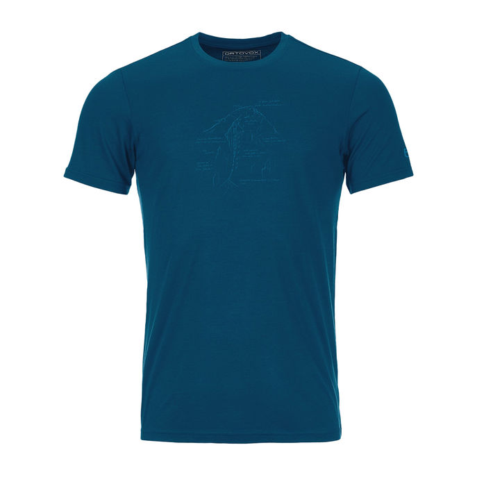 TSHIRT 120 TEC LAFATSCHER Uomo Petrol Blue