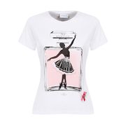 TSHIRT A MANICA CORTA CON STAMPA BALLERINA Donna Bianco TSHIRT A MANICA CORTA CON STAMPA BALLERINA Donna Bianco