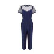 TUTA LUNGA A LUPETTO CON INSERTI IN PIZZO Donna Navy TUTA LUNGA A LUPETTO CON INSERTI IN PIZZO Donna Navy