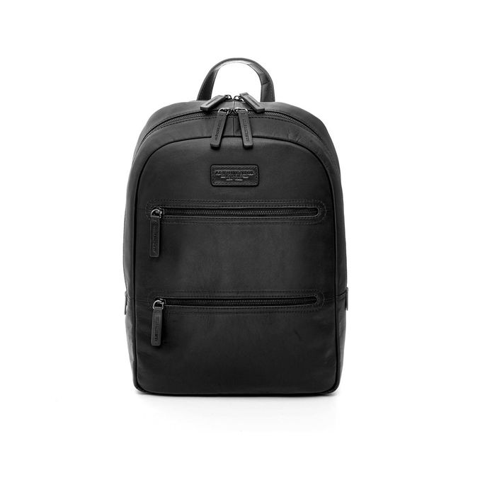 ZAINO ROUND LARGE TECH LEATHER Unisex Nero