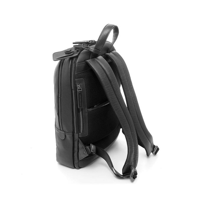 ZAINO ROUND LARGE TECH LEATHER Unisex Nero