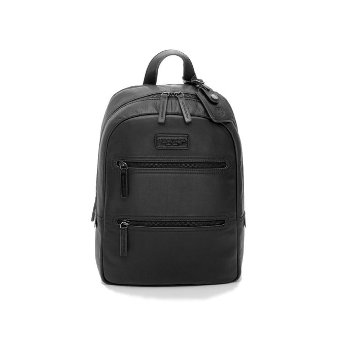 ZAINO ROUND MEDIUM TECH LEATHER Unisex Nero