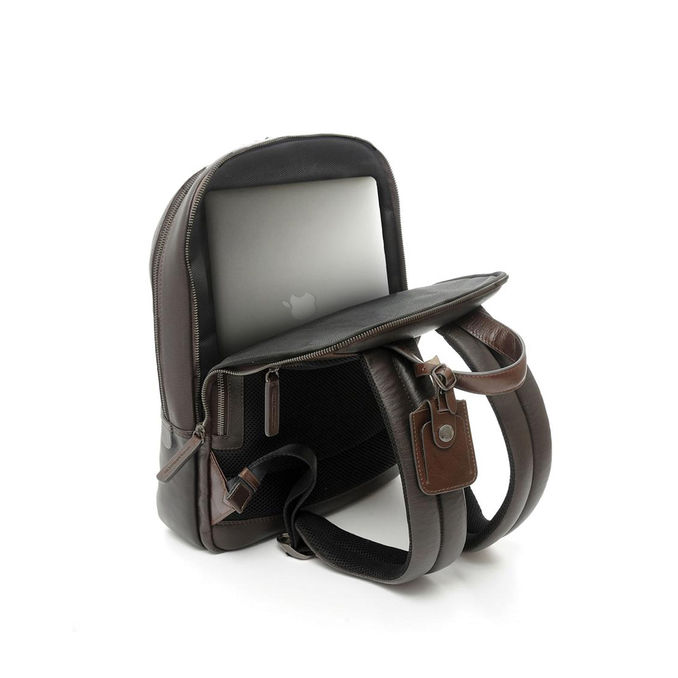 ZAINO ROUND MEDIUM TECH LEATHER Unisex Testa Moro